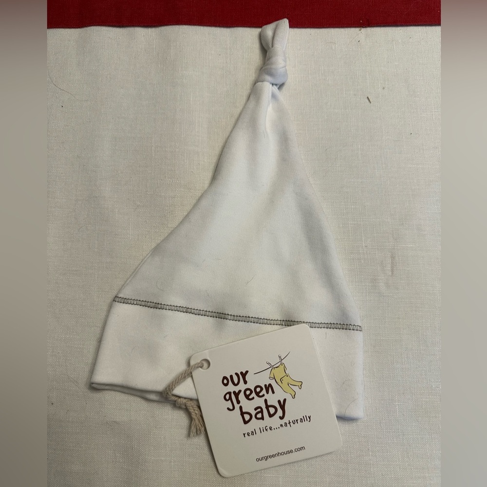 Our Green Baby White Infant Baby Cap Brand New with Tags